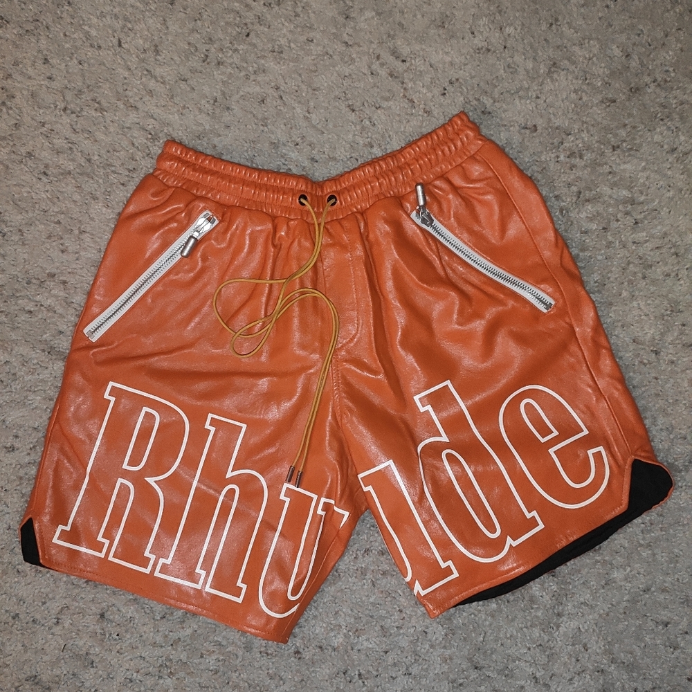Rhude Brown Leather Shorts